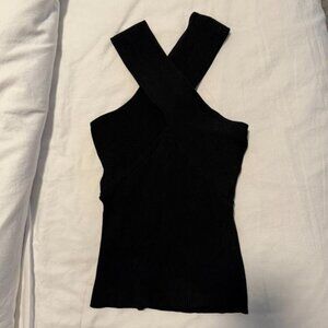 WRAP NECKLINE KNIT TOP